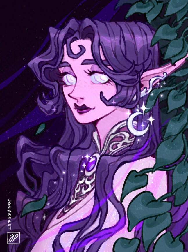 Night elf oc from world of warcraft. Beloved mother and priestess of Elune, Cirestia Shadowmoor. She fell during the War of the Ancients while protecting her children. May she rest among the stars.🌷