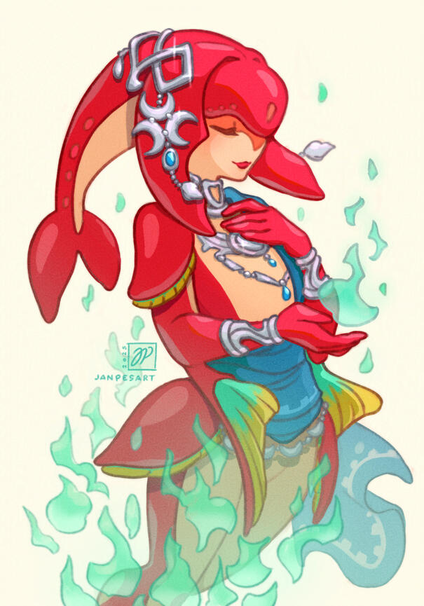 Mipha from Zelda, Breath of the Wild.