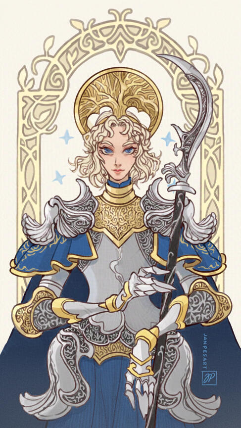 Loretta, Knight of the Haligtree from Elden Ring.