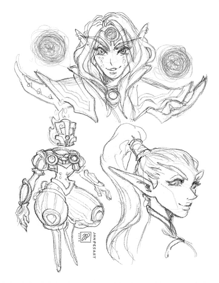 Traditional sketches from World of Warcraft.